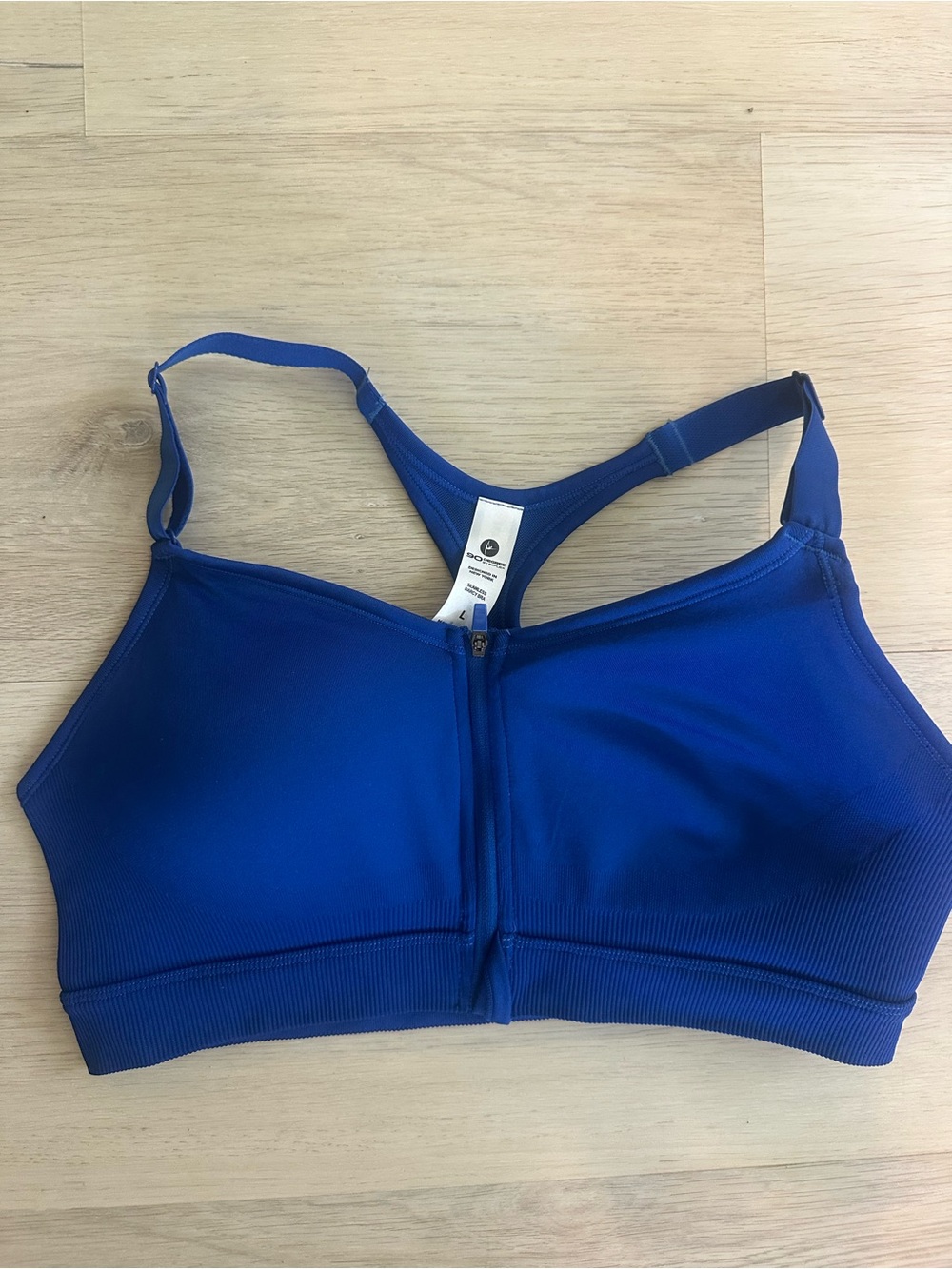 90 Degree By Reflex Front-Zip Sports Bra in Royal Blue